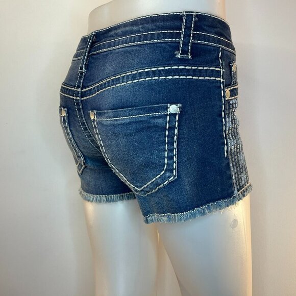 KNOX ROSE Women's Denim American Flag Mid-Rise Midi Short - Size 2 / 26 - NWT - Picture 3 of 4